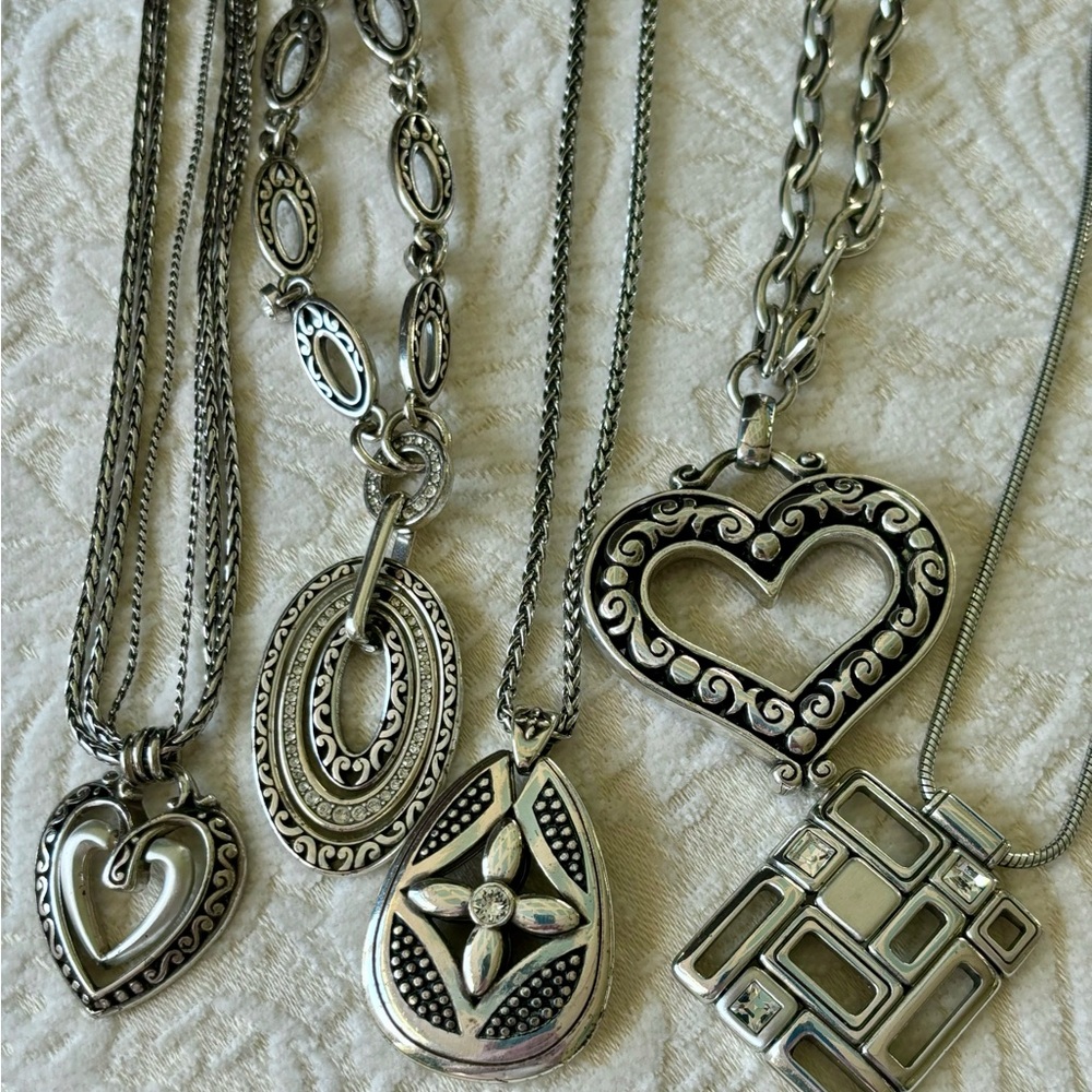 5 Brighton Necklaces Silver & Swarovski Crystal